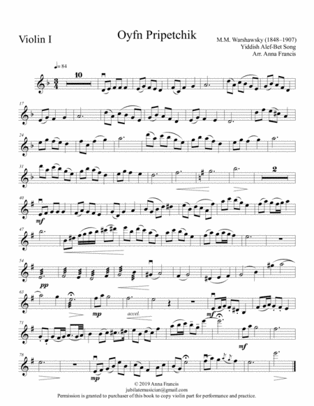 Oyfn Pripetchik (arr. Anna Francis)