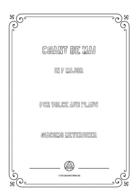 Meyerbeer-Chant de mai in F Major,for Voice and Piano (arr. MSM)