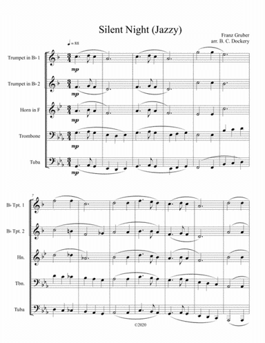 Silent Night (Jazzy) for Brass Quintet (arr. B. C. Dockery)