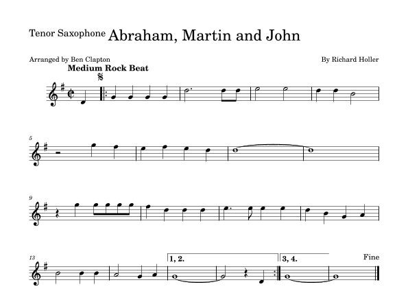 Abraham, Martin And John (arr. Ben Clapton)