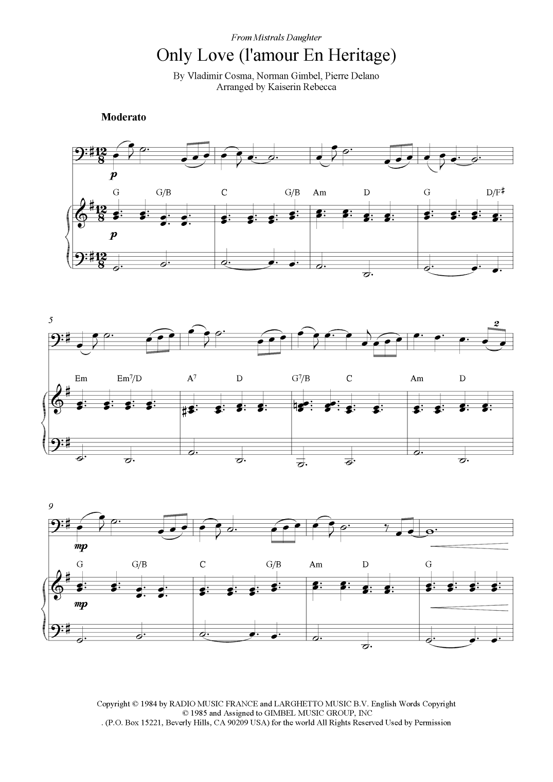 Only Love (l'amour En Heritage) (arr. Kaiserin Rebecca)
