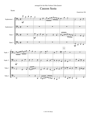 Canzon Sesta for tuba quartet (arr. Tim Olt)