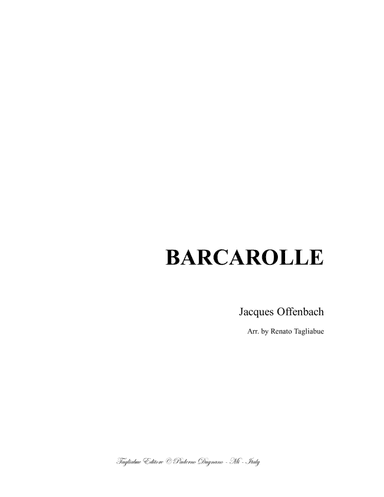 BARCAROLLE From "Les contes d'Hoffmann" - Arr. for Soprano and Piano (arr. Renato Tagliabue)