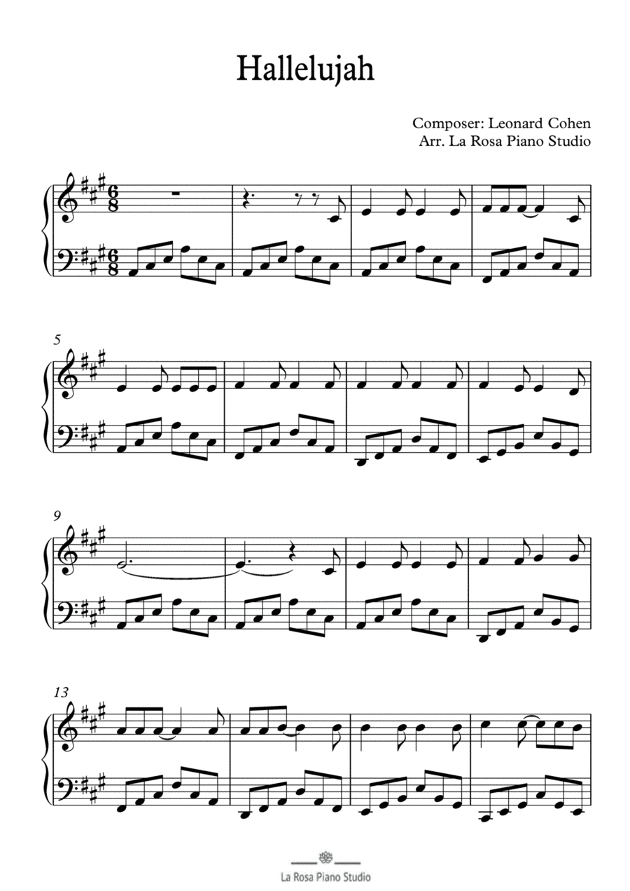 Hallelujah (arr. La Rosa Piano Studio)