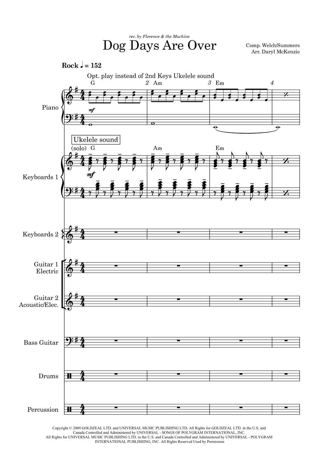 Dog Days Are Over (arr. Daryl McKenzie)