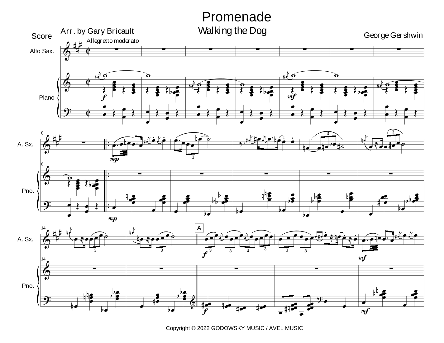 Promenade (walking The Dog) (arr. Gary Bricault)