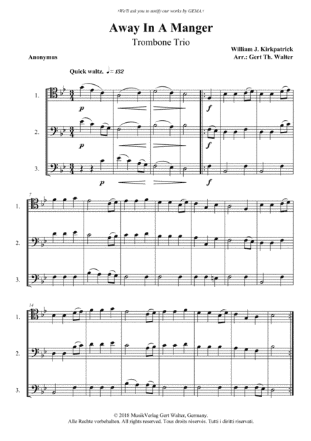 Away In A Manger (2nd. version) (arr. Gert Th. Walter)