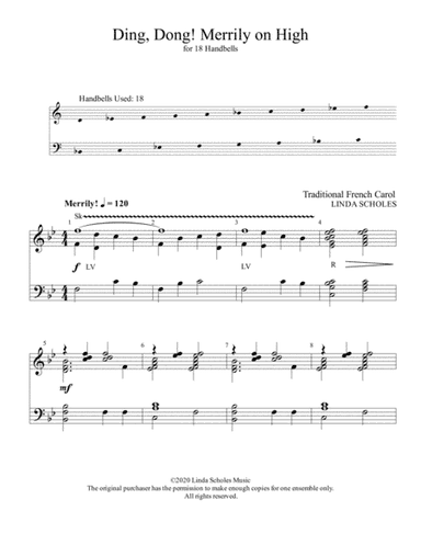Ding, Dong! Merrily on High (for 18 bells) (arr. Linda Scholes)