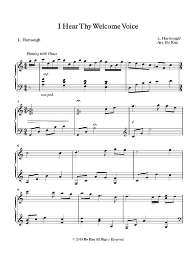 I Hear Thy Welcome Voice (arr. Bo Kim)
