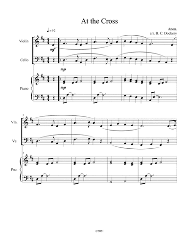At the Cross (violin and cello duet) with optional piano accompaniment (arr. B. C. Dockery)