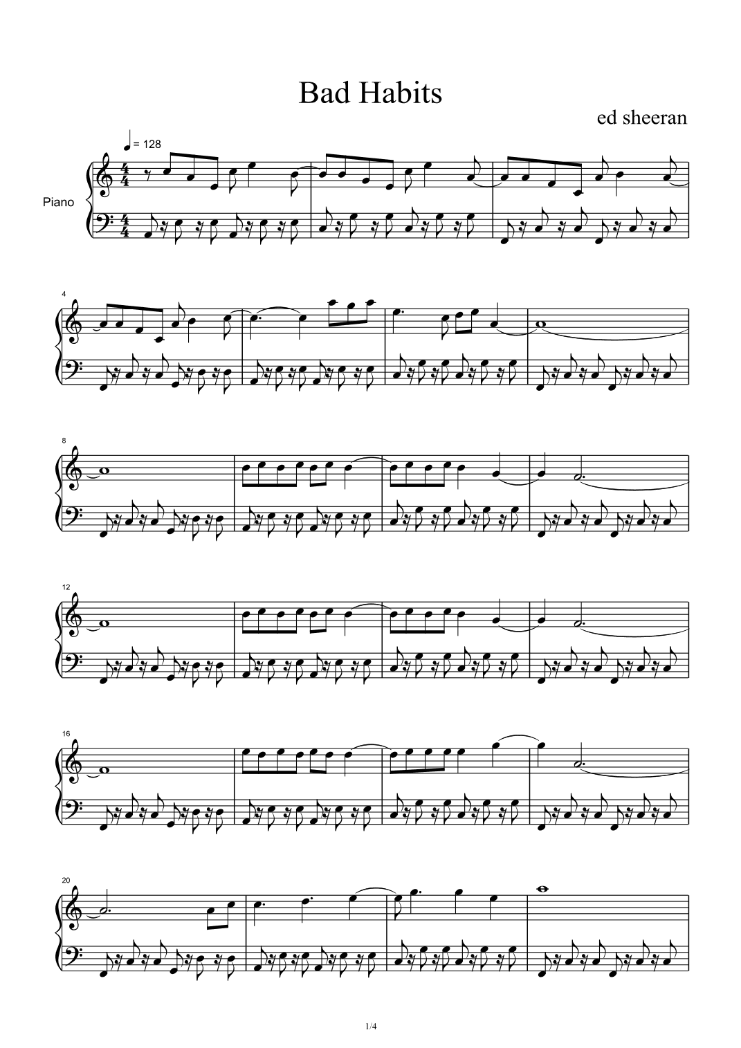 Bad Habits (arr. Ed Sheeran)