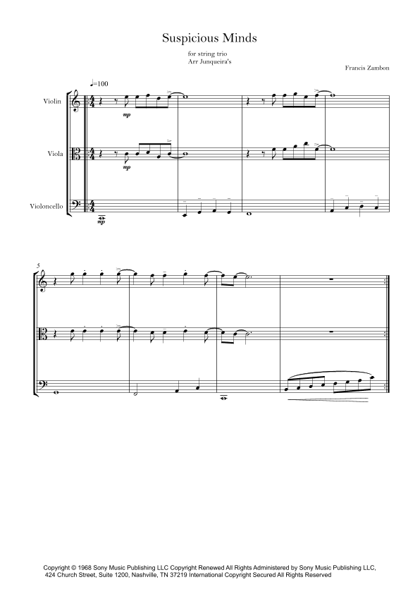 Suspicious Minds (arr. Junqueira's)