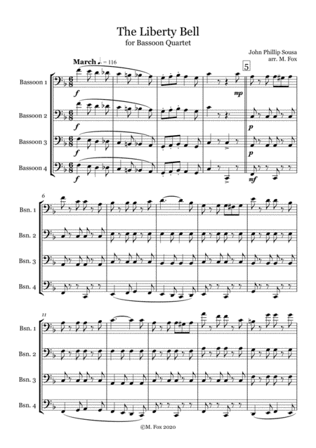 The Liberty Bell (for Bassoon Quartet) (arr. Matthew Fox)