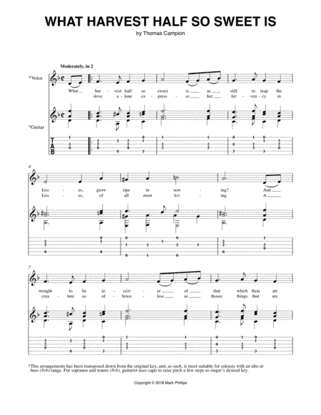 What Harvest Half So Sweet Is (arr. Mark Phillips)
