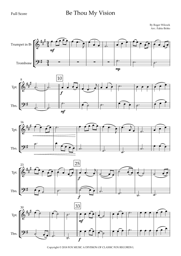 Be Thou My Vision (arr. Fabio Britto)