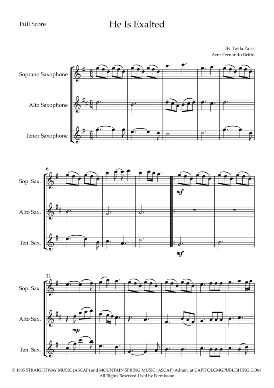 He Is Exalted (arr. Fernando Britto)
