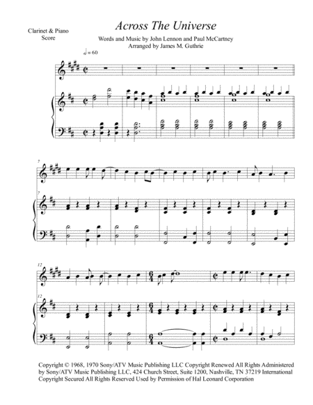 Across The Universe (arr. James M. Guthrie)
