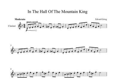 In The Hall Of The Mountain King - Edvard Grieg (Clarinet) (arr. Digital Book Music)