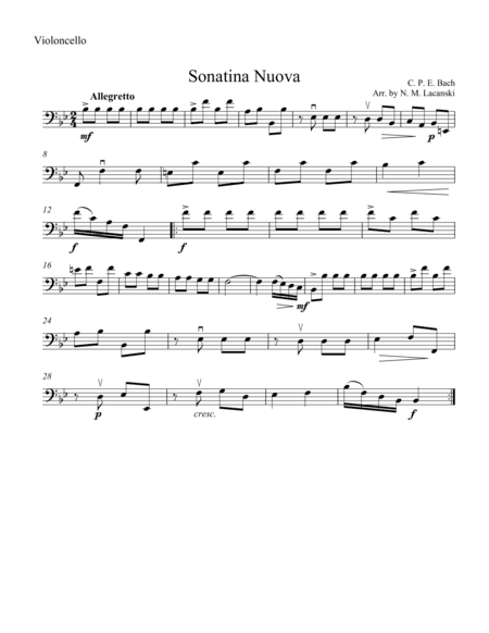 Sonatina Nuova (arr. Nick Lacanski)