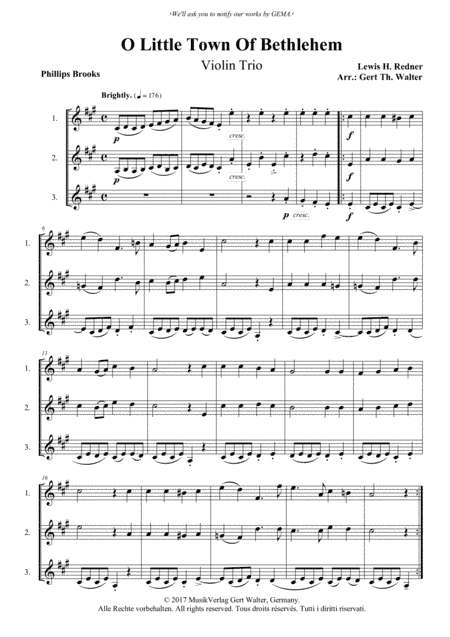 O Little Town Of Bethlehem (arr. Gert Th. Walter)