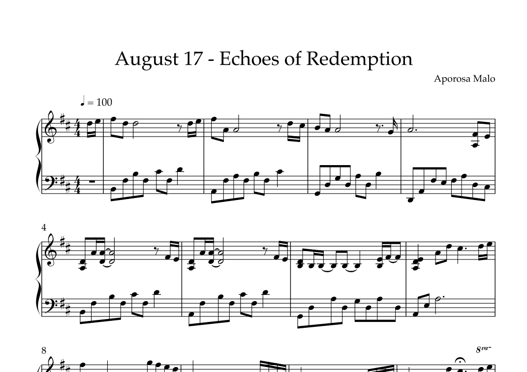 August 17 - Echoes of Redemption