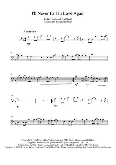 I'll Never Fall In Love Again (arr. Kaiserin Rebecca)
