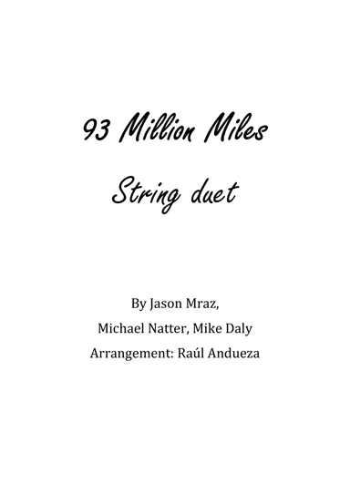 93 Million Miles (arr. Raúl Andueza Blanco)