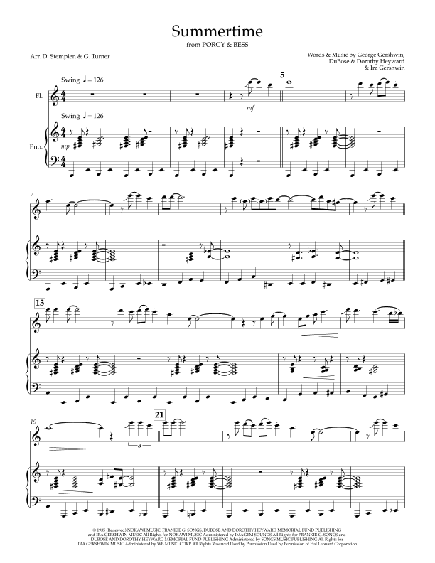 Summertime (arr. Debra E. Stempien, Gregory H. Turner)