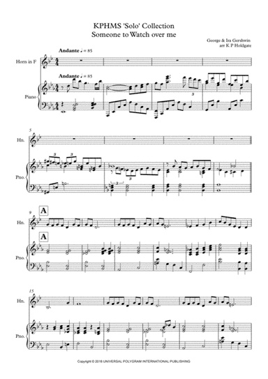 Someone To Watch Over Me (arr. Kevin P Holdgate)