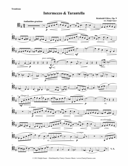 Intermezzo and Tarantella for Trombone & Piano (arr. Sauer, Ralph)