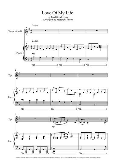 Love Of My Life (arr. Matthew pyeon)