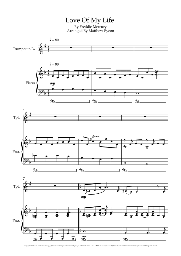 Love Of My Life (arr. Matthew pyeon)