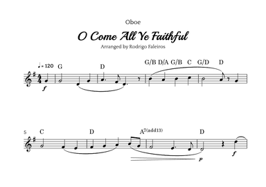 O Come All Ye Faithful (for oboe solo) (arr. Rodrigo Faleiros)