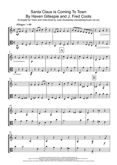 Santa Claus Is Comin' To Town (arr. Julie Doubleday)
