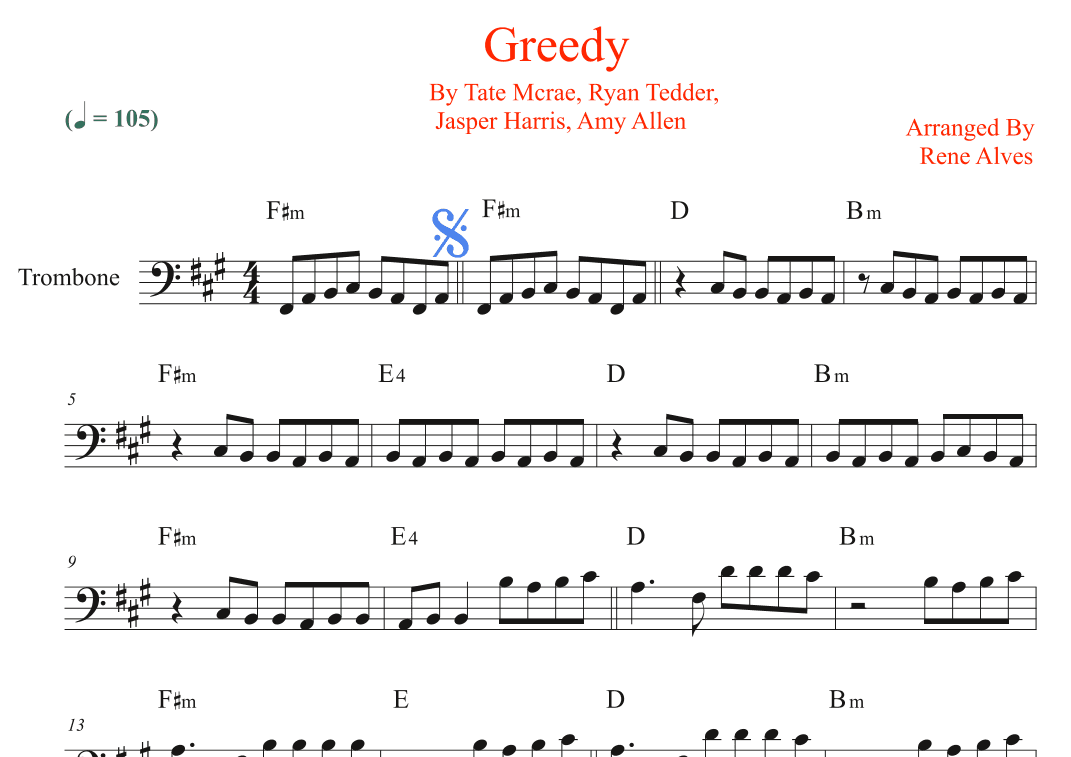 Greedy (arr. Rene Alves)