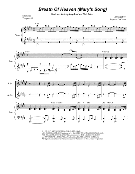 Breath Of Heaven (Mary's Song) (arr. Stephen DeCesare)