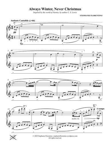 Always Winter, Never Christmas (piano solo)