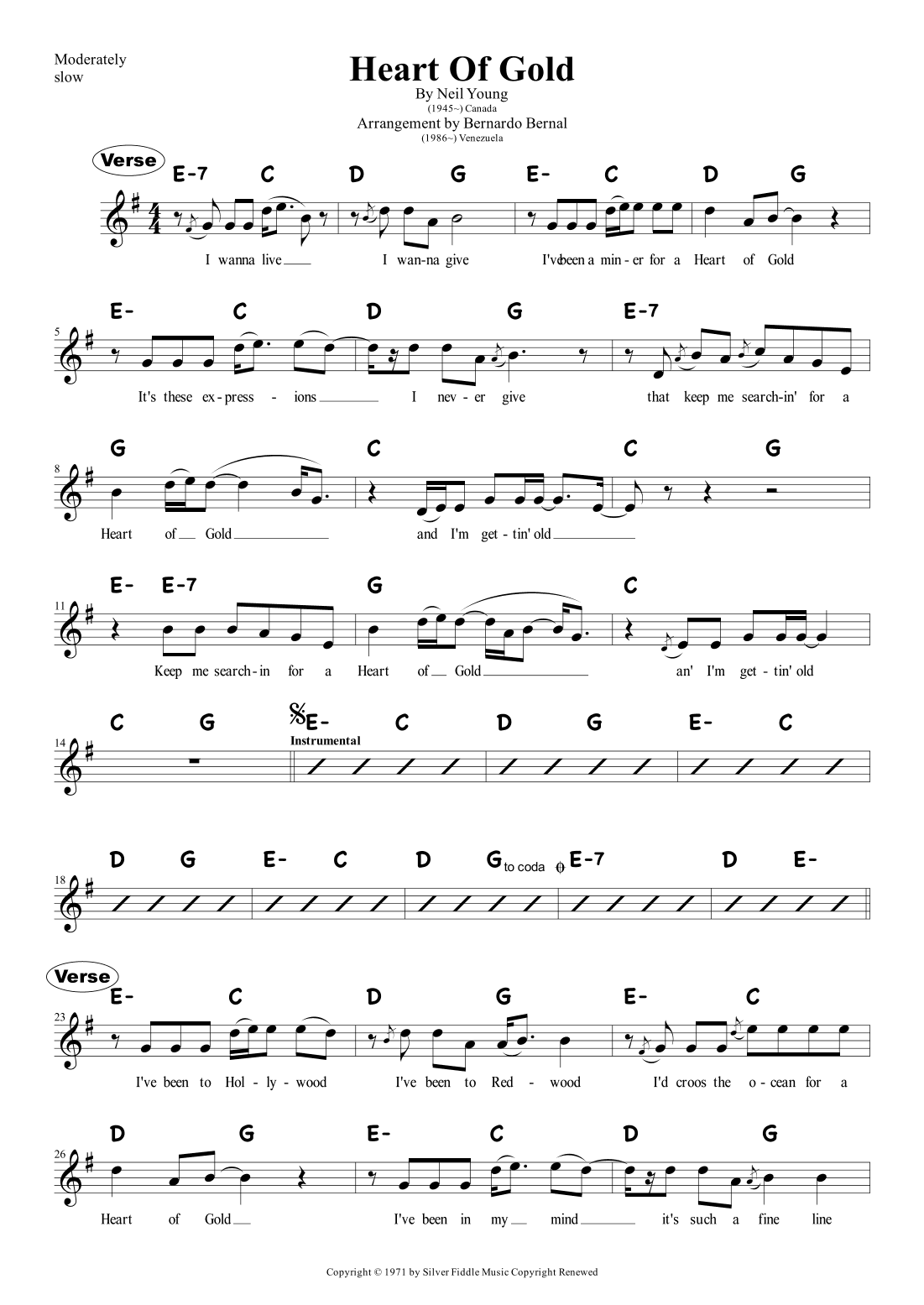 Heart Of Gold (arr. Bernardo Bernal Hidalgo)