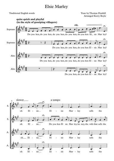 Elsie Marley (SSAA) (arr. Kerry Boyle)