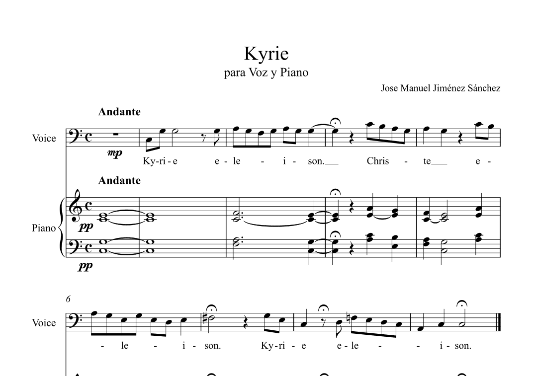 KYRIE. Para voz y piano