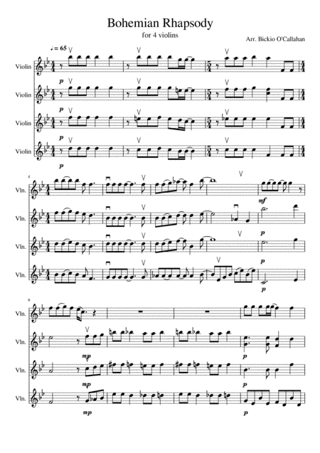 Bohemian Rhapsody (arr. Bickio O'Callahan)