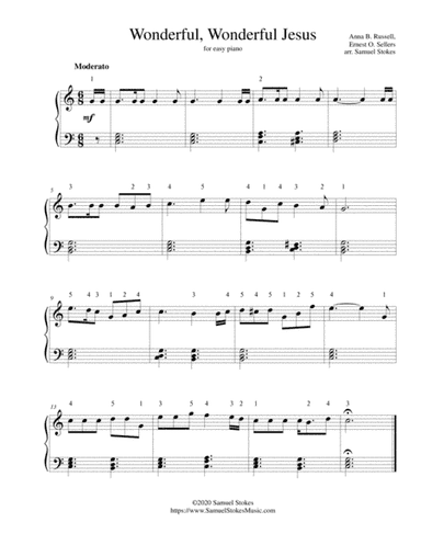 Wonderful, Wonderful Jesus - for easy piano (arr. Samuel Stokes)