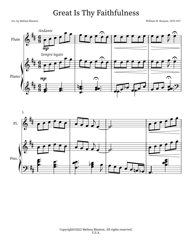 Great Is Thy Faithfulness (arr. Melissa Blanton)