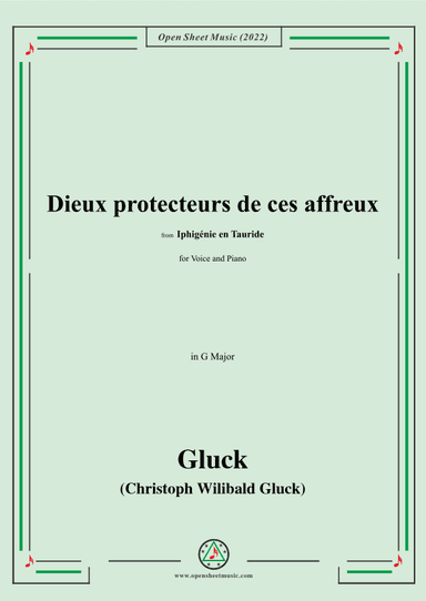 Gluck-Dieux protecteurs de ces affreux,from 'Iphigénie en Tauride' (arr. OSM Press)
