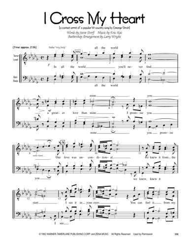 I Cross My Heart (arr. Larry Wright)