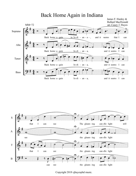 Indiana (Back Home Again in Indiana) (arr. Dr. Casey J. Hayes)