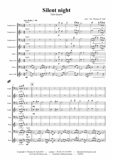 Silent Night - Stille Nacht - Jazz Waltz - Tuba Quartet (arr. Thomas H. Graf)