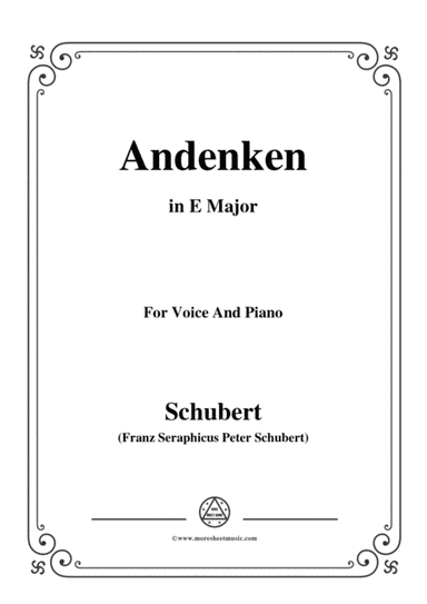Schubert-Andenken,in E Major,for Voice&Piano (arr. MSM)