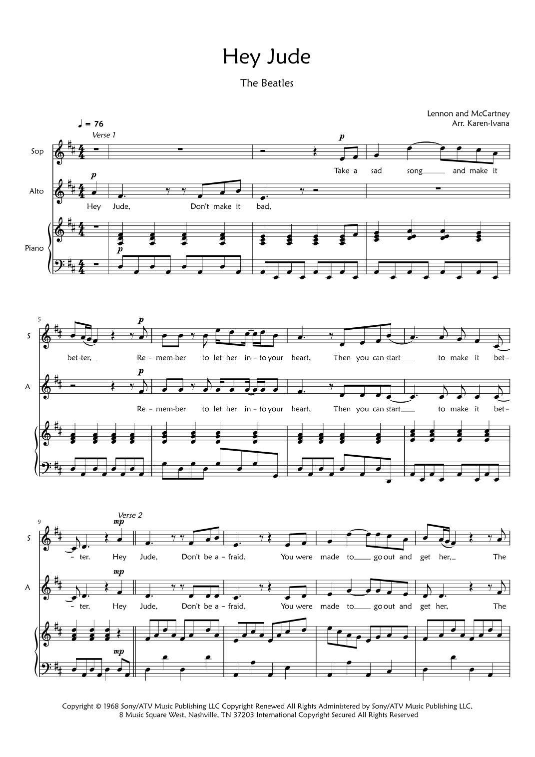 Hey Jude (arr. Karen Ivana)