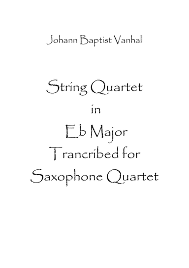 String Quartet in Eb (arr. Spence Bundy)